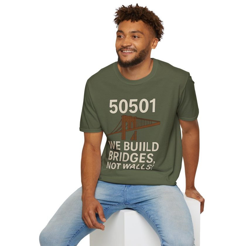 Bridges Not Walls T-Shirt, Casual Unisex Tee - Image 4
