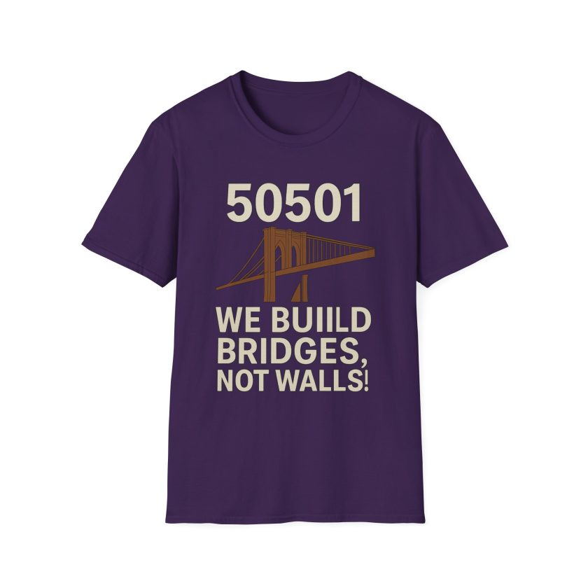Bridges Not Walls T-Shirt, Casual Unisex Tee - Image 17