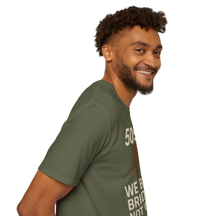 Bridges Not Walls T-Shirt, Casual Unisex Tee - Image 7