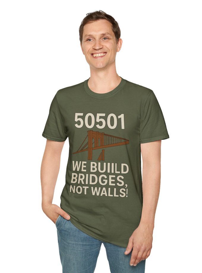 Bridges Not Walls T-Shirt, Casual Unisex Tee