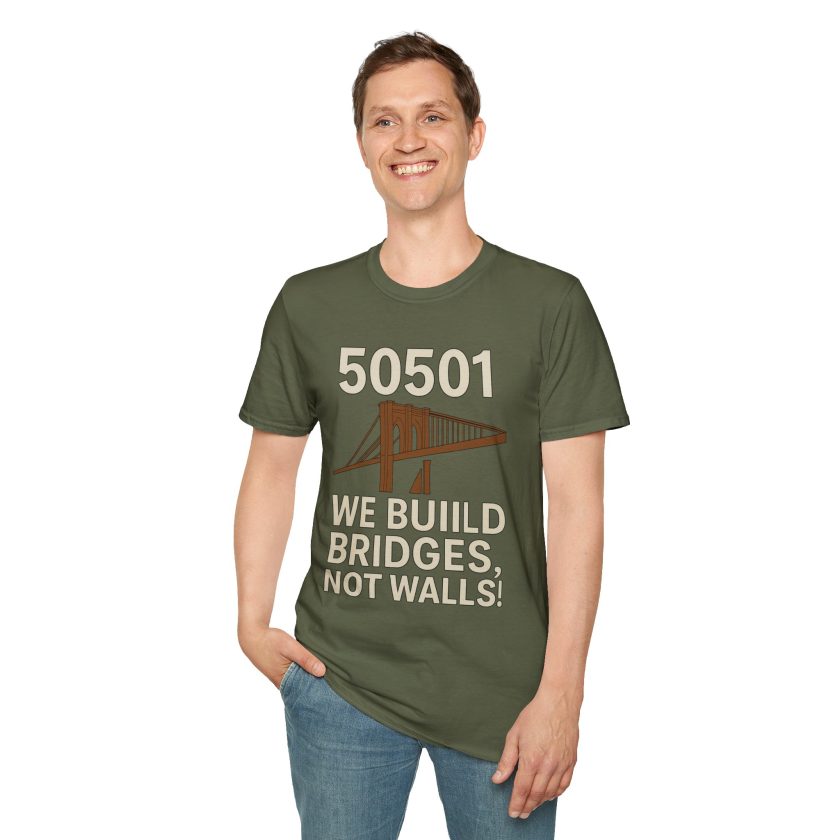 Bridges Not Walls T-Shirt, Casual Unisex Tee