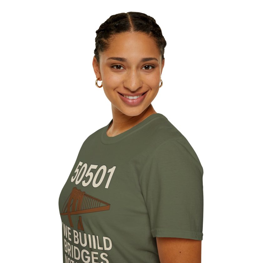 Bridges Not Walls T-Shirt, Casual Unisex Tee - Image 5